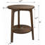 Table d'appoint gigogne en bois à 2 niveaux (noyer, 16 x 16 x 20)