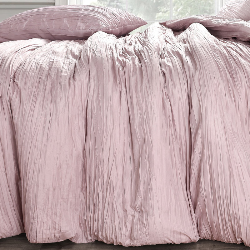 Crinkle Pleat Soft Touch Duvet Set, 135 x 200 cm