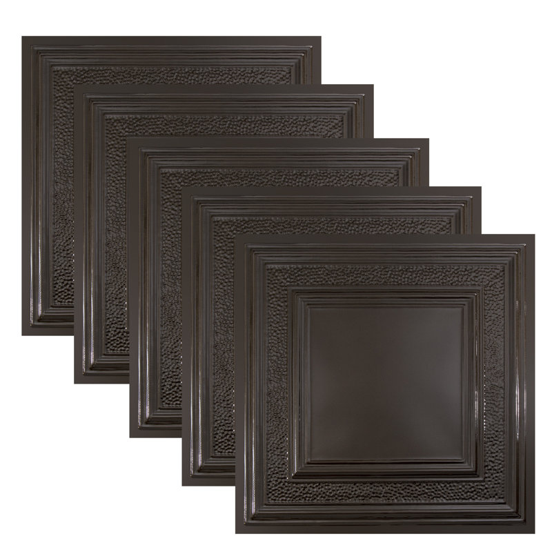 Dalle de plafond Great Lakes Tin Milwaukee (paquet de 5), Brun foncé