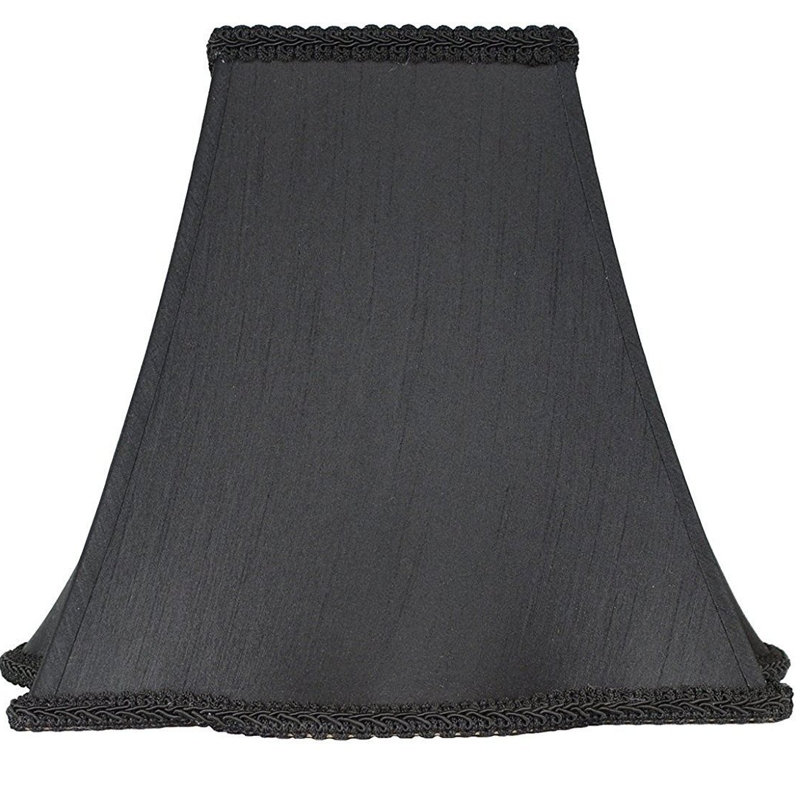 Abat-jour cloche en soie / shantung (araignée), Noir, H 10 po x l 12 po x P 12 po