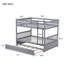 Lit superposé en bois massif de 58 po de largeur avec lit gigogne et conception convertible -2100515253