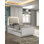 Lit contemporain perlé glam avec panneau en relief à DEL, centre de chambre à coucher luxueux et élégant