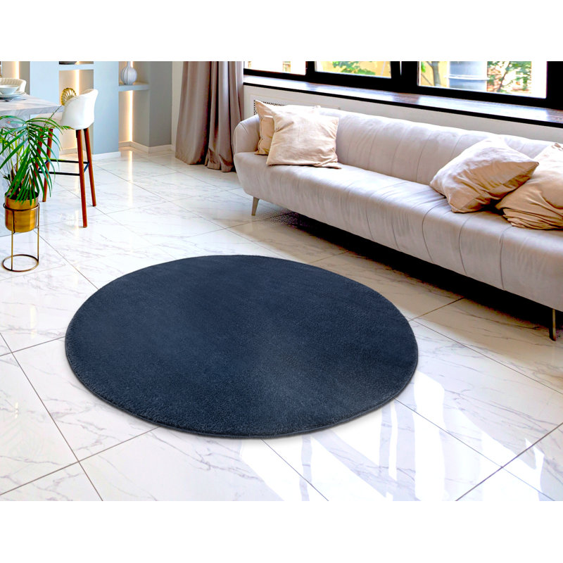 Pacificia Solid Colour Area Rug, Blue, Around 150cm