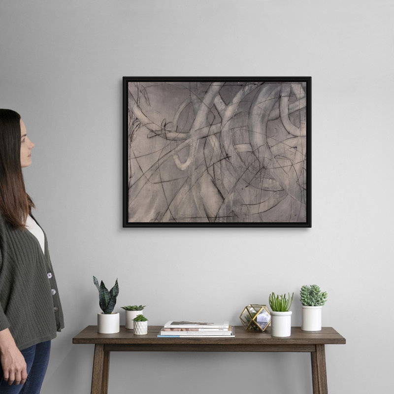 Impression d’art graphique sur toile, H 26 po x l 32 po x P 1,75 po, Cadre flottant noir