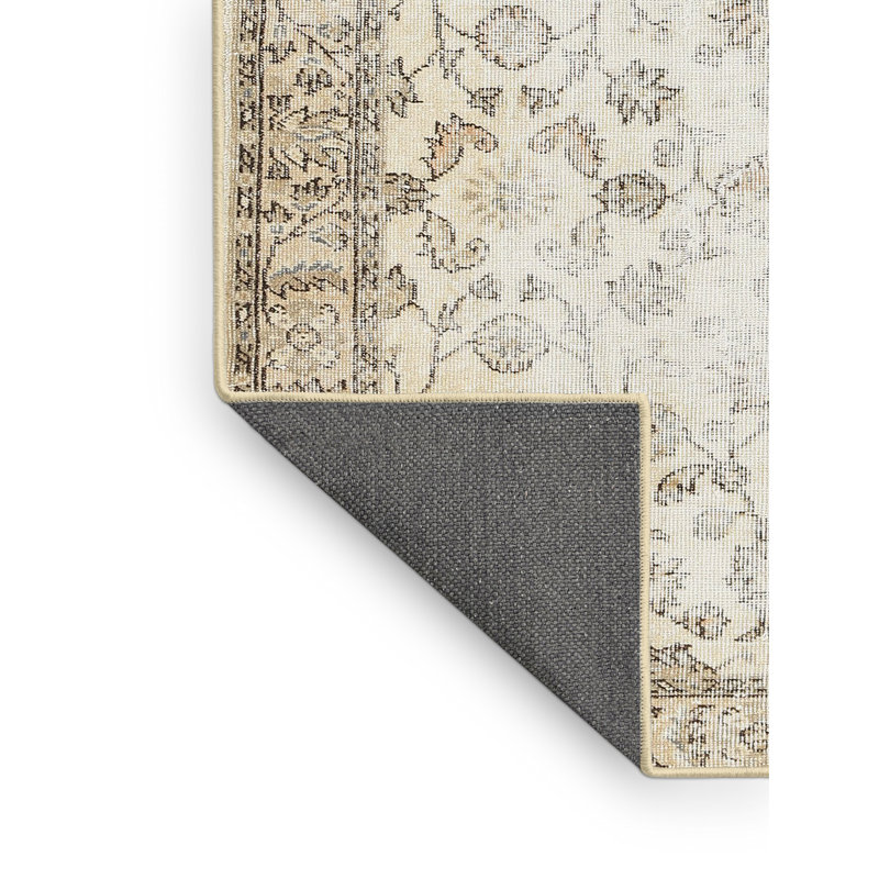 Tapis contemporain beige / olive clair, Rectangle 7 pi x 10 pi