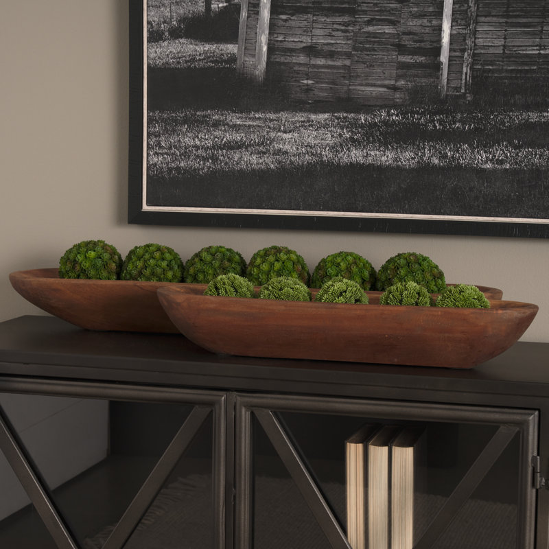 Moores Solid Wood Tray - Set of 2, Brown