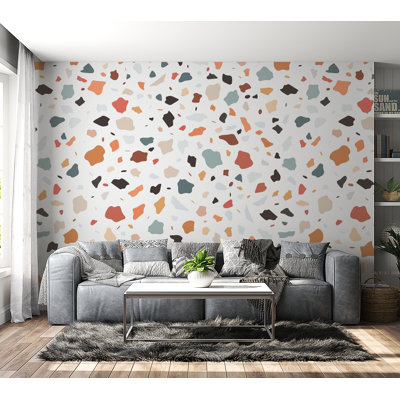Murale pelez et collez de qualité supérieure - motif terrazzo