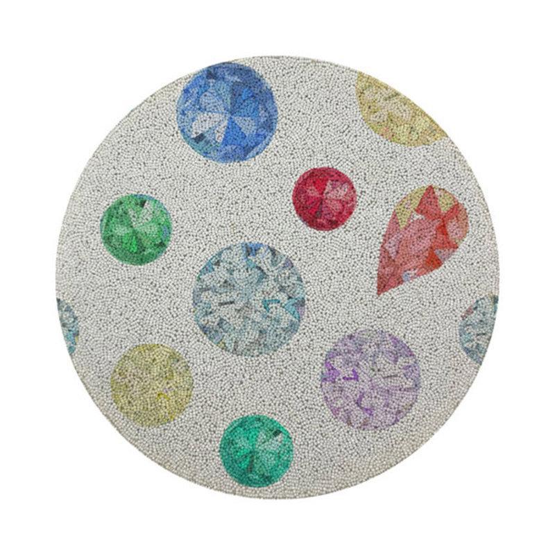 Jewel Vegan Leather Round Beaded Placemat