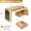 Bureau cannelé moderne de 55 po avec armoire de rangement et tiroirs-91999884