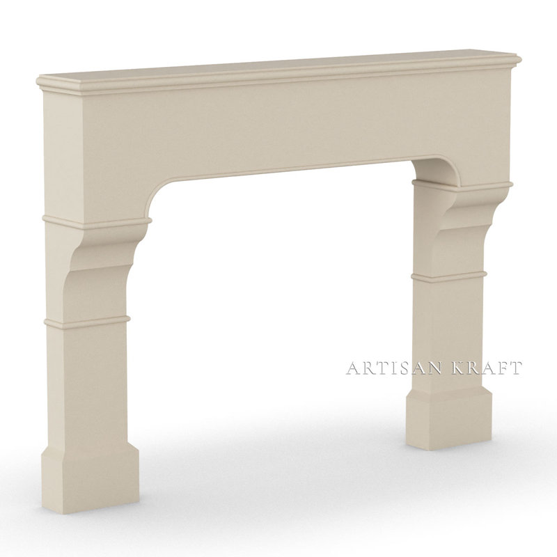 Cadre de cheminée chantelé en pierre Chantel avec foyer biseauté, 10 po x 74 po x 57 po, Terre