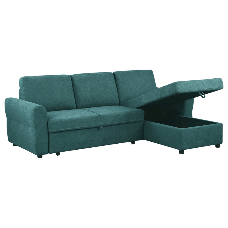Canapé-lit modulaire avec rangement, Tissu bleu