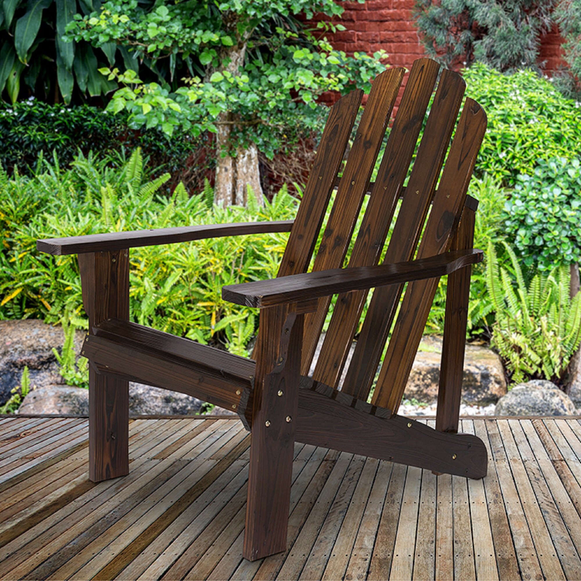 Dark wood 2024 adirondack chairs