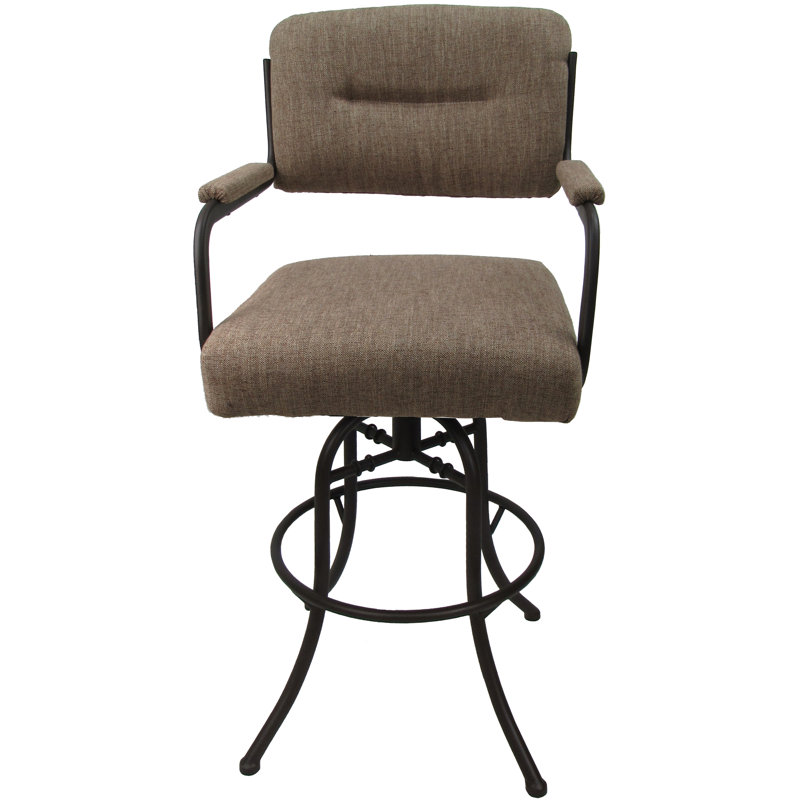 Tabouret de bar pivotant 30 po Jomiah, Brun, Beige
