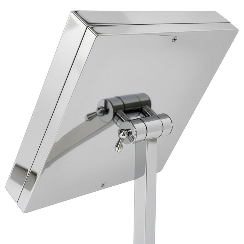 Miroir de salle de bain autoportant en aluminium anodisé, Chrome poli