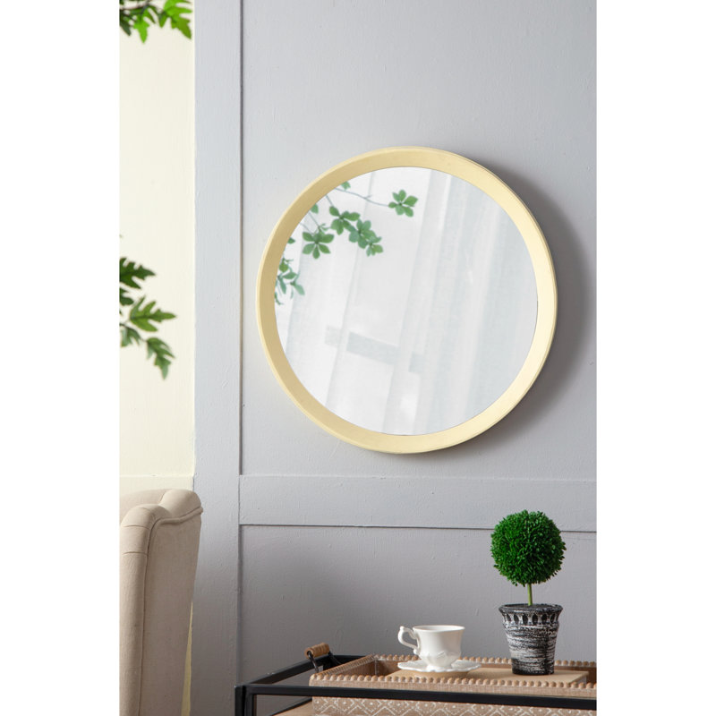 Miroir mural en bois de manguier massif - Rehaussez le décor de votre salle de bain, Beige
