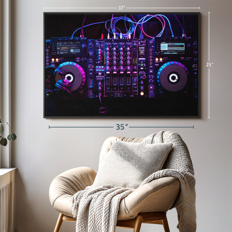 DJ Audio Controller Canvas Print, 25" H x 37" W