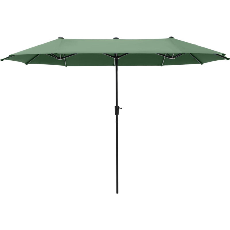 Parasol de marché rectangulaire à manivelle 6,00 po x 8 po Louwrens, Vert menthe
