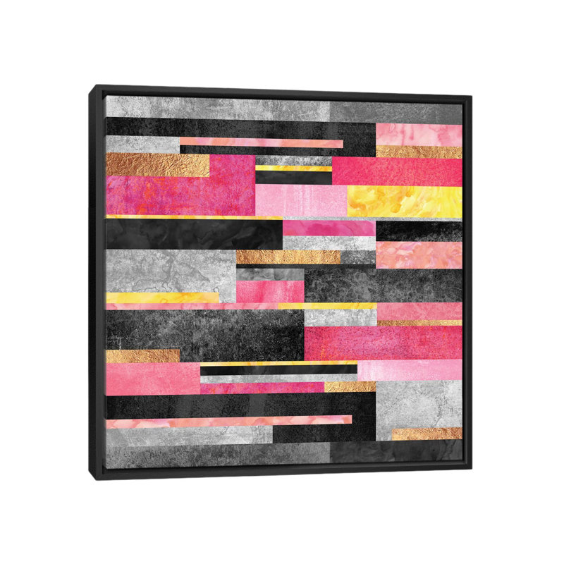 « big city fille », impression sur toile, H 18 po x l 18 po x P 1,5 po, Toile avec cadre noir, Pas de tapis