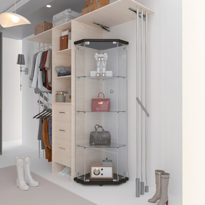 Vitrine en verre avec 4 tablettes
