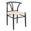 De 4 fauteuils en Y tissés en forme de Y noirs et blancs, de conception moderne en fer, confortables, convenant à différents styles de fauteuils avec sièges, salle à manger, chaises, structure, sièges confortables, multi