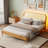 Bed With Led Light And Rattan Headboard-2076450898
