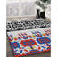Tapis noir motif/orange/jaune-1013786616