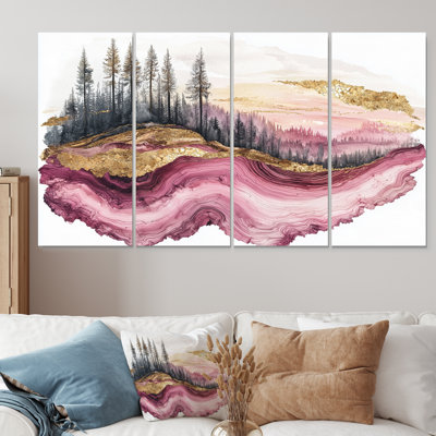 Ruby Crystal Lake Into The Pine Forest IV - Art mural - toile d'art sur toile