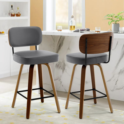 Hesperange Swivel Upholstered Counter Stool