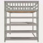 Lit mezzanine double avec tablettes de rangement et bureau sous le lit-890851823
