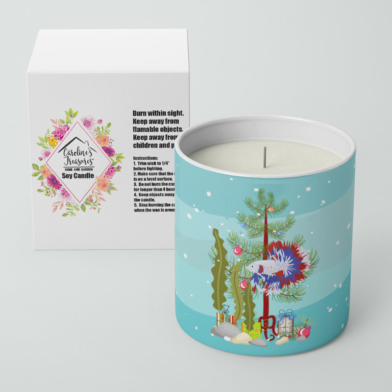 Pine/Christmas Tree Scented Jar Candle with Ceramic Holder