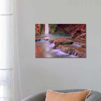Mooney Falls Cascading Into Havasu Creek, Grand Canyon National Park, Arizona 1 Piece Wrapped Canvas Wall Art