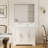 Shaker-Style Buffet Cabinet with Mirror Back, Stemware Rack, 2 Drawers & 3 Doors, Dining Room Sideboard with Open Shelves