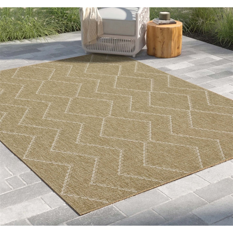 Tapis intérieur / extérieur en jute / blanc Earth, Rectangle 7 pi 10 po x 10 pi 3 po
