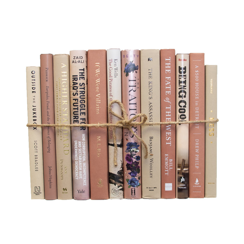 Decorative Books - Mocha Rose Book Bundle - 1 Foot of Brown and Pink Books