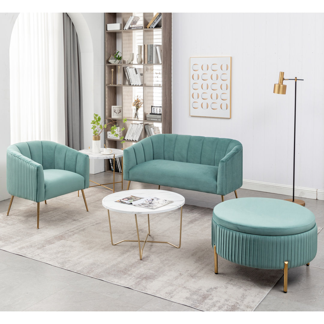 Marecz 3 Piece Velvet Living Room Set Mercer41 Upholstery 