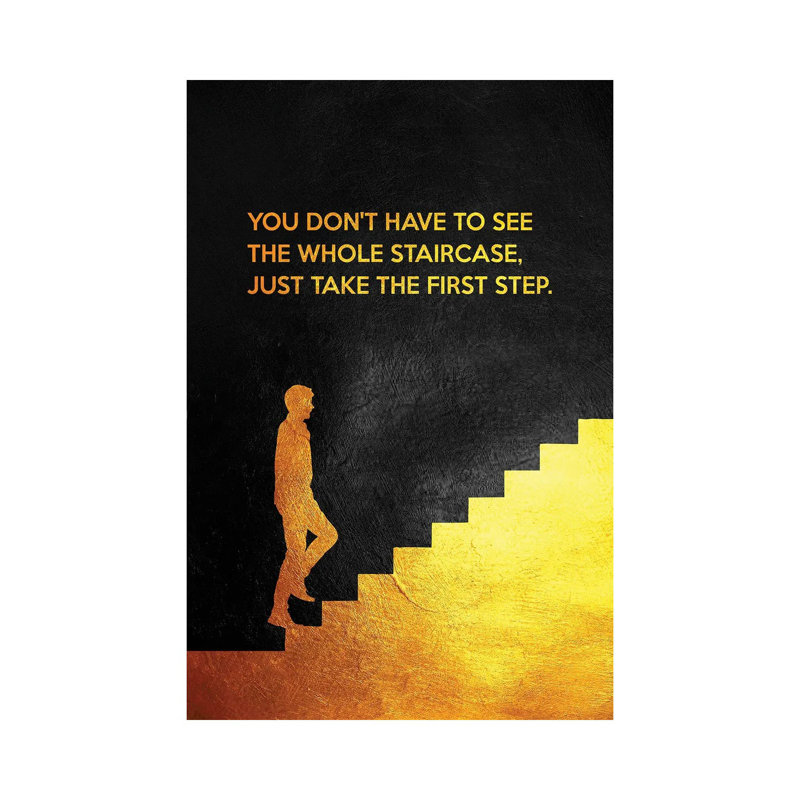 Just Take The First Step - Martin Luther King by Adrian Baldovino - Wrapped Canvas Painting