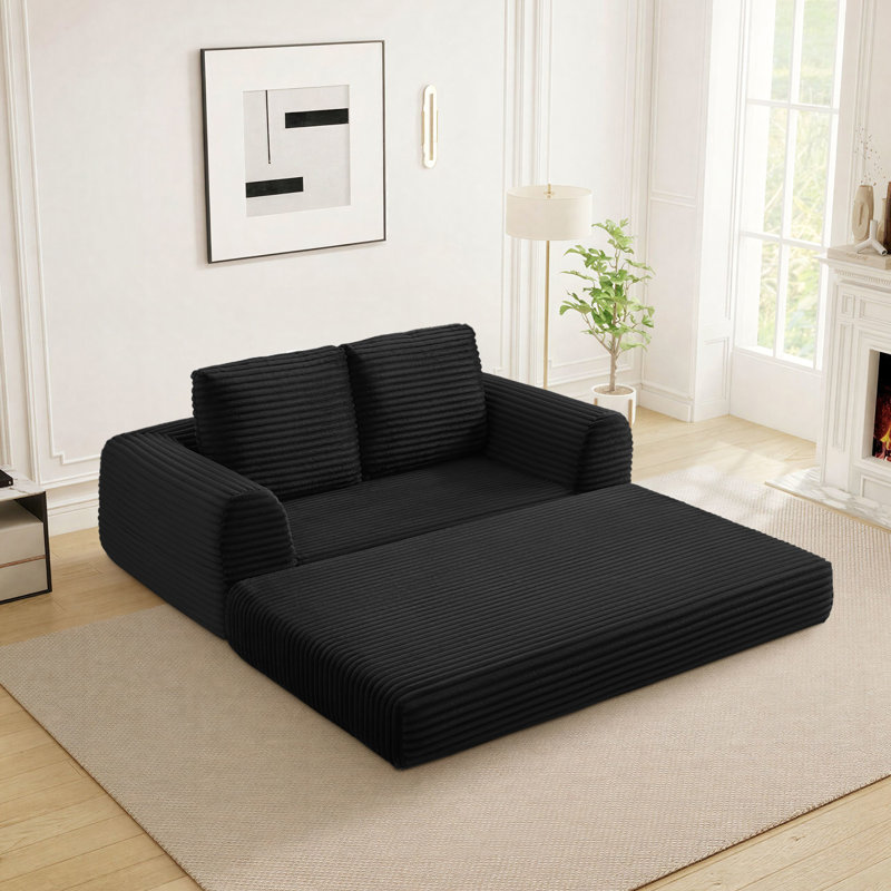 Canapé-lit Boneless Cloud Compression, Noir, H 33,8 po x l 63 po x P 37,4 po