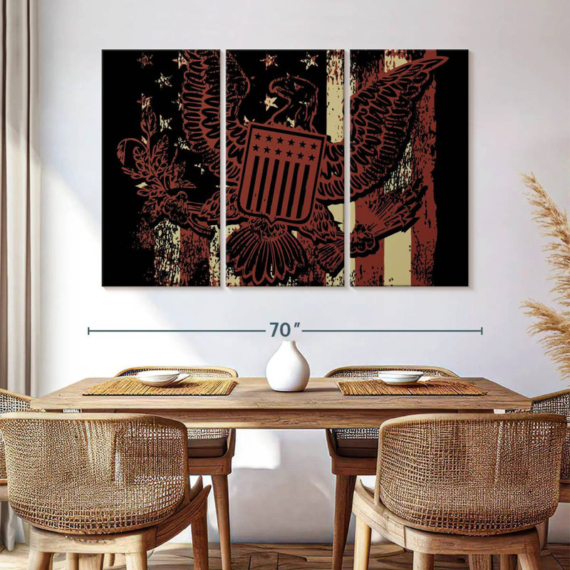 Brampt American Flag Grunge Eagle, 42" H x 65" W