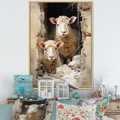 " Beige Sheep Rustic Ruminations I "