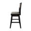 Chaise de comptoir pivotante en bois noir avec housse grise-422655564