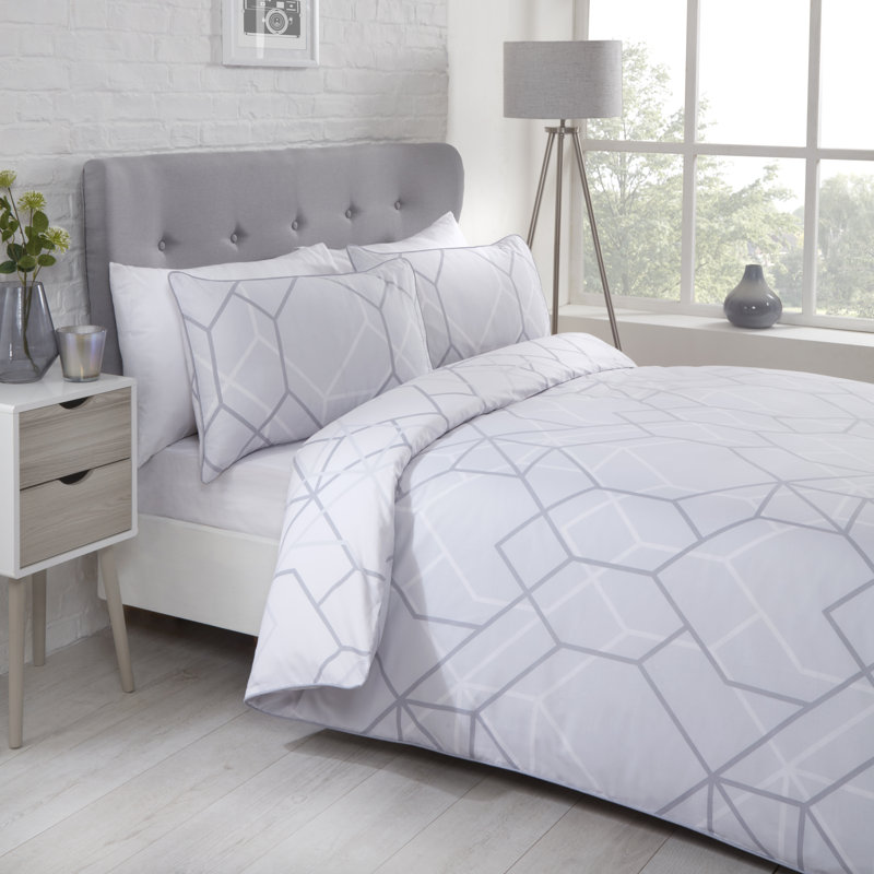 Ferreiro Geometric Shapes Duvet Cover Set with Pillowcases, King Duvet Cover + 2 Standard Pillowcases