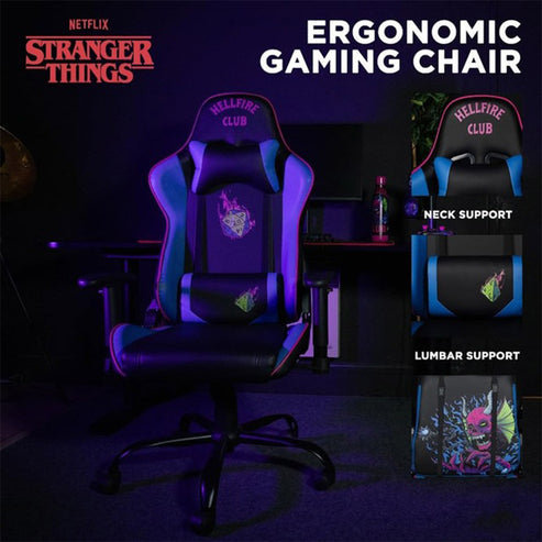 Stranger Things Recliner Gaming Chair - Ergonomic Hellfire Club Design