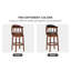 Tabourets de bar en bois à dessus de vache de 29,5 po de hauteur de siège, chaise de bar pivotante à 360 degrés avec dossier pour comptoir de cuisine
