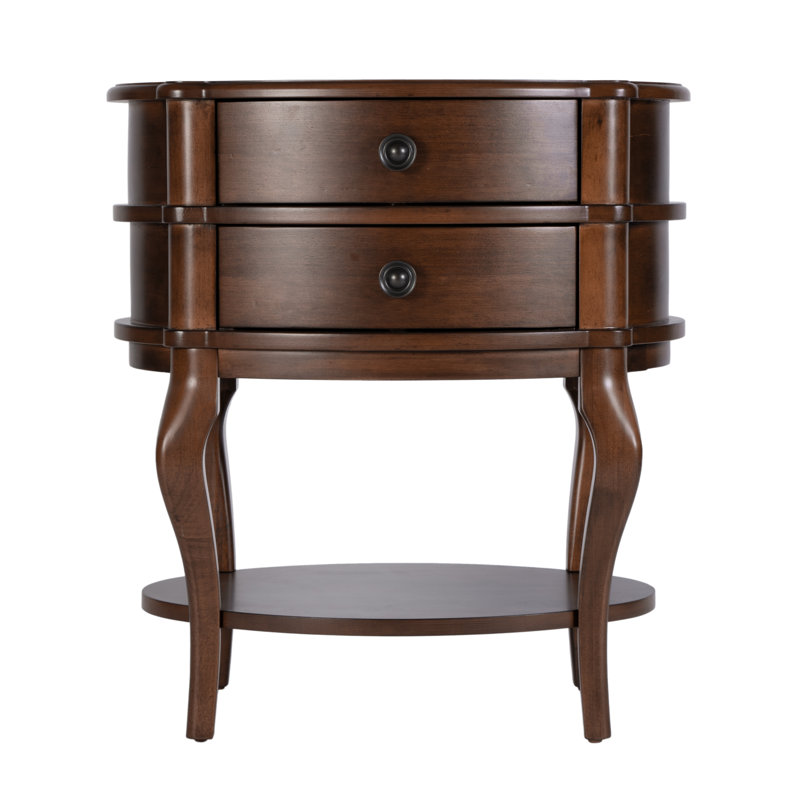 Table d'appoint 2 tiroirs Tara , Brun