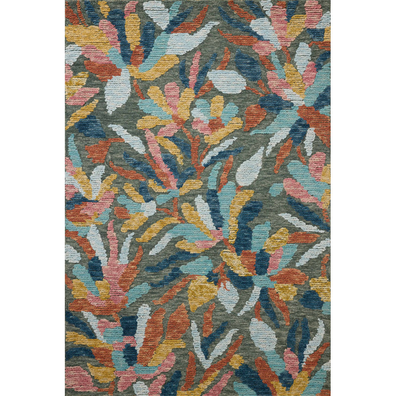Tapis vert / multicolore Loloi Tilly, Carré 1 pi 6 po