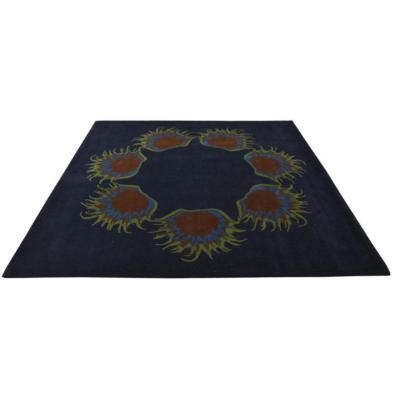 Tapis carré bleu marine Otto
