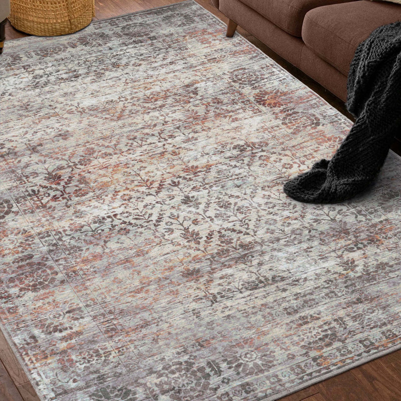 Tapis à motif de losanges délavé, Rectangle 6 pi x 9 pi