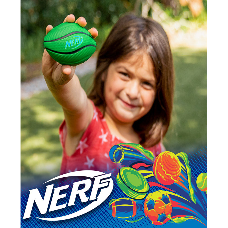 Multicolore ensemble de balles de sport en mousse Nerf, Vert / Jaune / Rouge