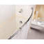 Tringle à rideau de douche courbée à longueur fixe à fixation fixe pour salle de bain, finition chrome-127701552