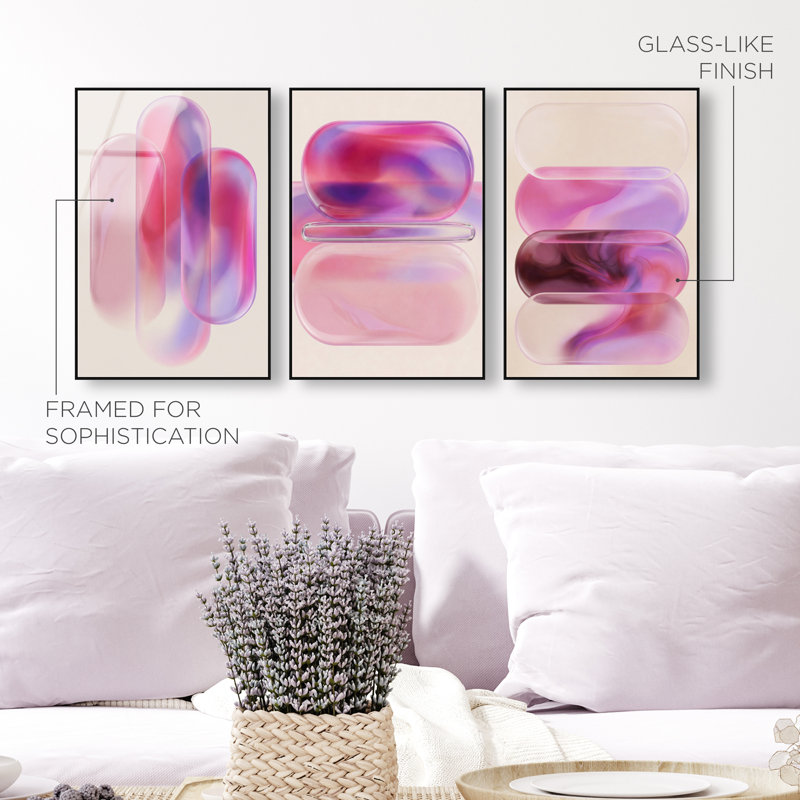 Rose Topaz Set High-Gloss Frameless Acrylic Glass Wall Art Abstract Print by Oliver Gal, Ready to Hang, 10 x 15, 15"H x 10"W